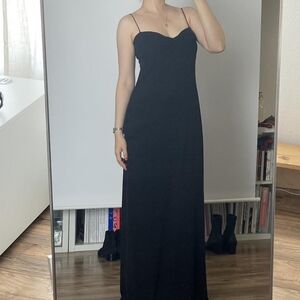 Laundry By Shelli Segal Black Spaghetti Strap Gown